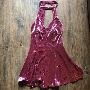 Pink velvet romper